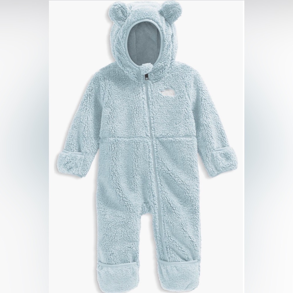 The North Face Light Blue Fleece Baby Footie